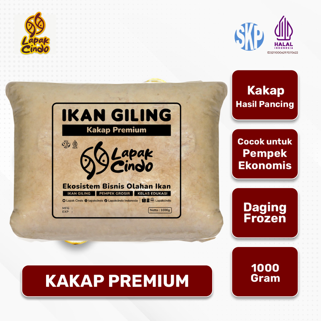 

LAPAK CINDO - IKAN GILING KAKAP PREMIUM 1000G COCOK BUAT PEMPEK DAN SIOMAY