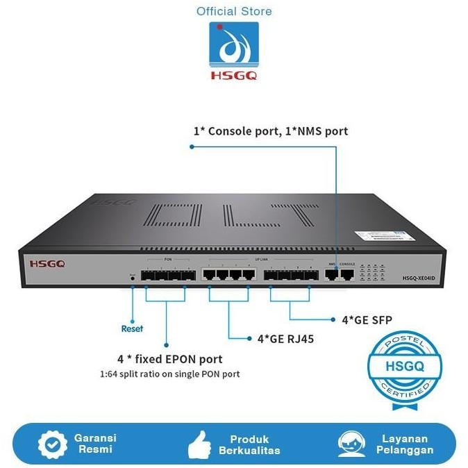 Hsgq Epon Olt E04Id E08Id Xe04Id Xe08Id 1 Tahun Produk Original New Stok