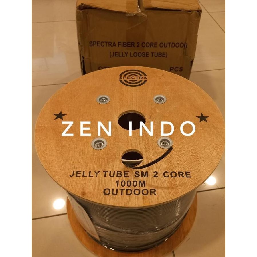 Kabel Fo Fiber Optik 2 Core 3 Seling Jelly Tube 2 Core 3 Sling Jelly Tube Spectra 1000M New Stok
