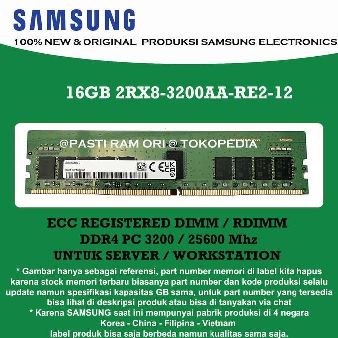 Ddr4 Pc3200 Mhz Samsung For Server Asus, Hp, Dell, Lenovo New Stok