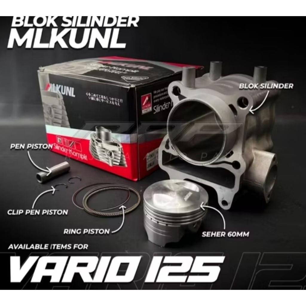 BLOK SEHER VARIO 125 FI KZR BORE UP 55MM 58MM 60MM - MLKUNL RACING SERIES