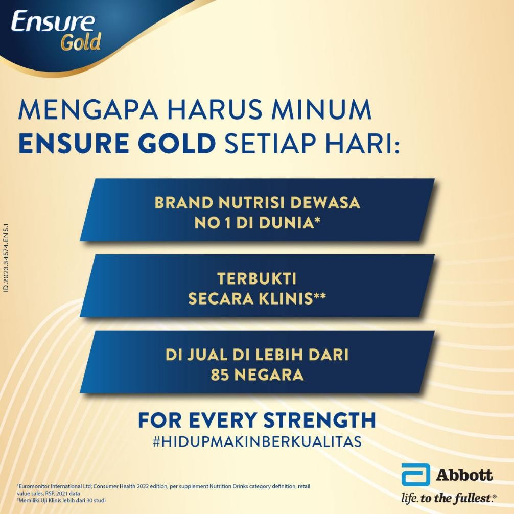 

Coastal Ensure Gold Hmb Vanila 150 G - Nutrisi Dewasa Rendah Laktosa Gf21