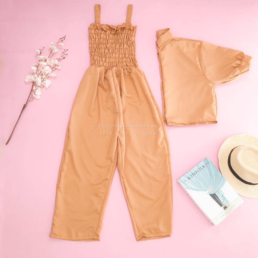 Dijamin Foto Asli Jamsuit Wanita ( Dapat Baju Luar+Jumpsuit ) Baju Kodok Wanita Setelan Jumpsuit Wan