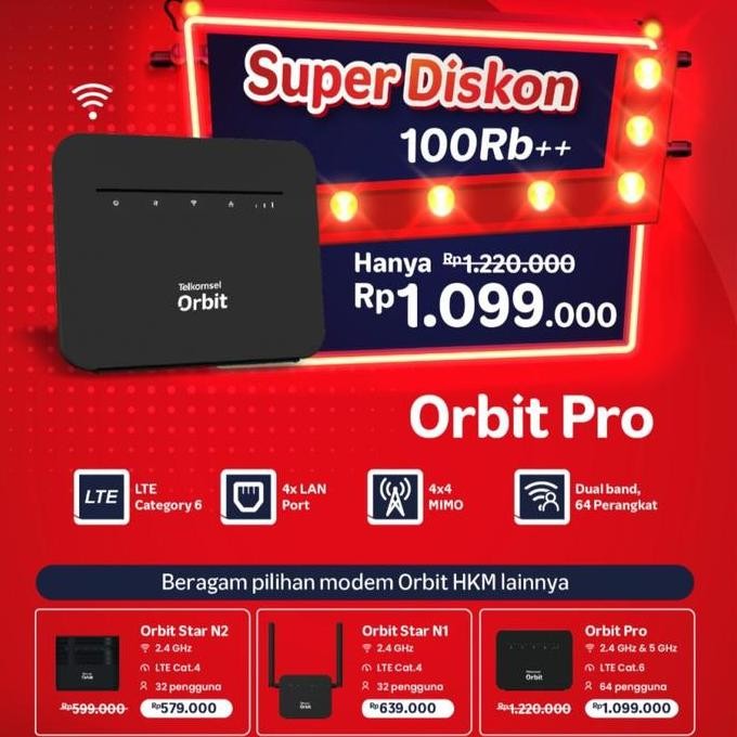 Hkm 281 / Hkm281 Orbit Pro Modem Telkomsel Wifi 4G High Speed New Stok
