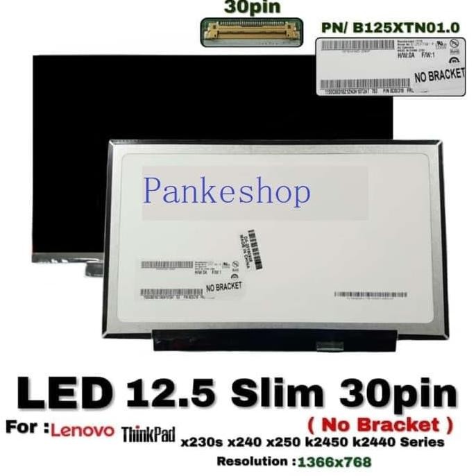 Led Lcd Laptop Lenovo Thinkpad X260S K2450 K2440 12.5 Slim 30 Pin New Stok