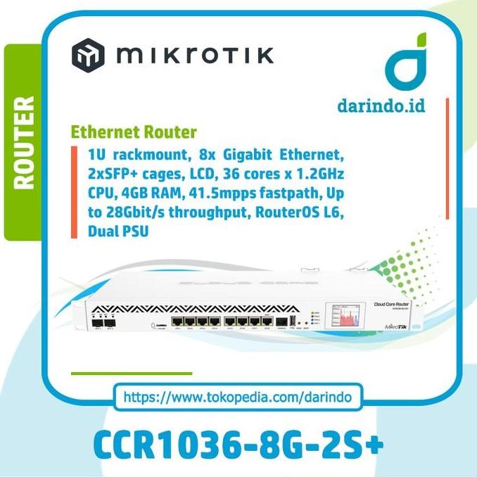 Mikrotik Routerboard Ccr1036-8G-2S+ (V2) New Stok