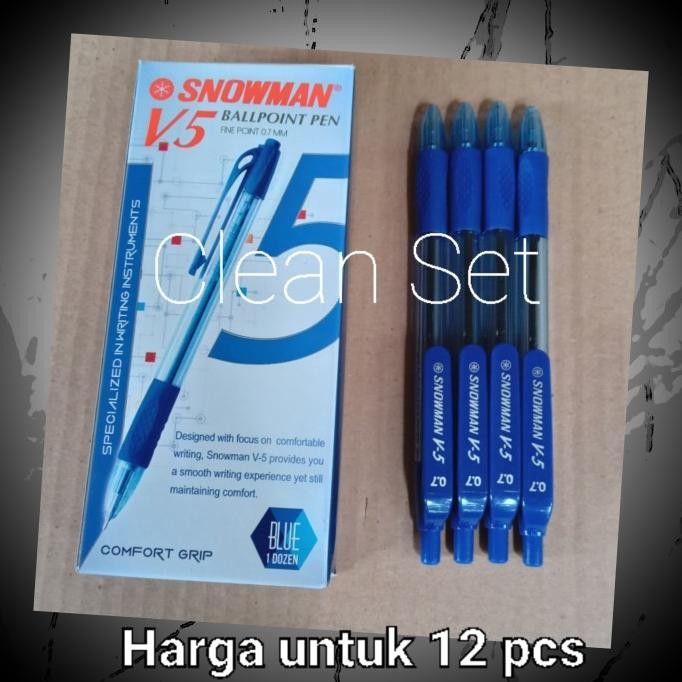 

Produk Baru!! 12 pcs pulpen snowman V5 0.7mm