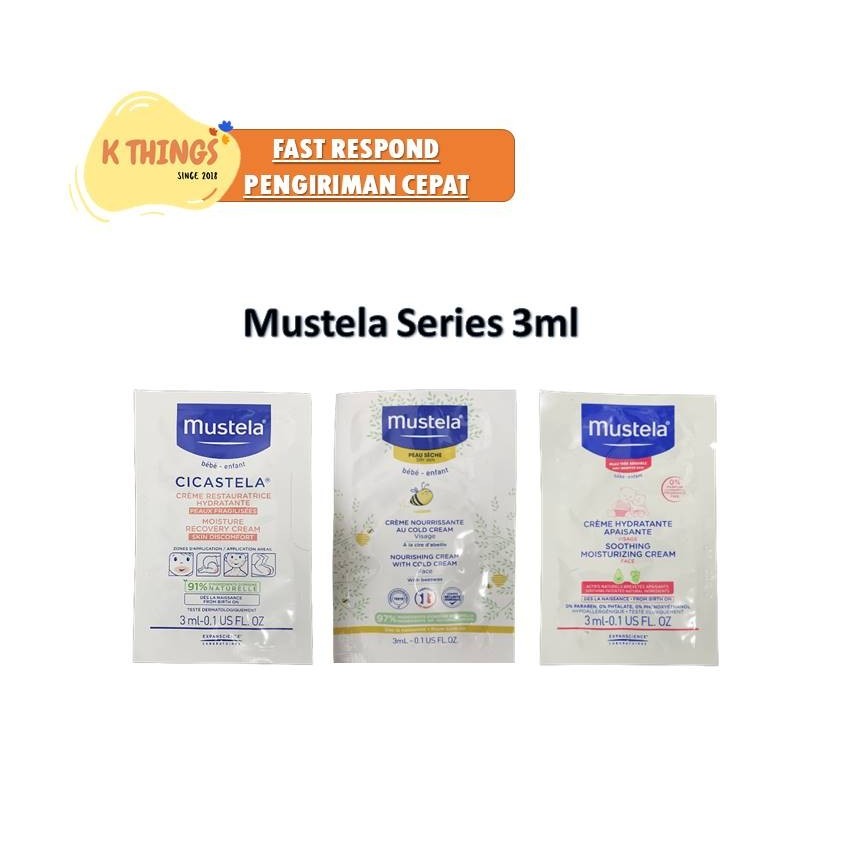 MUSTELA Moisturizing Cream Cicastela Moisture Nourishing Cream 3ml ORI - Mois Lotion 3ml