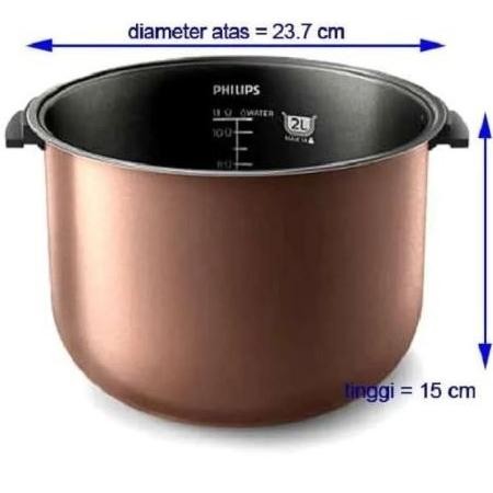 Siap Kirim PHILIPS Inner Pot 2L PROCERAMIC+ HD3132 3129 3119 3138 PANCI MAGIC COM