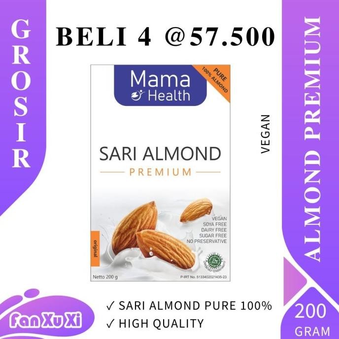 

mama health sari almond premium pure 100% + vegan + sugar free + murni termurah