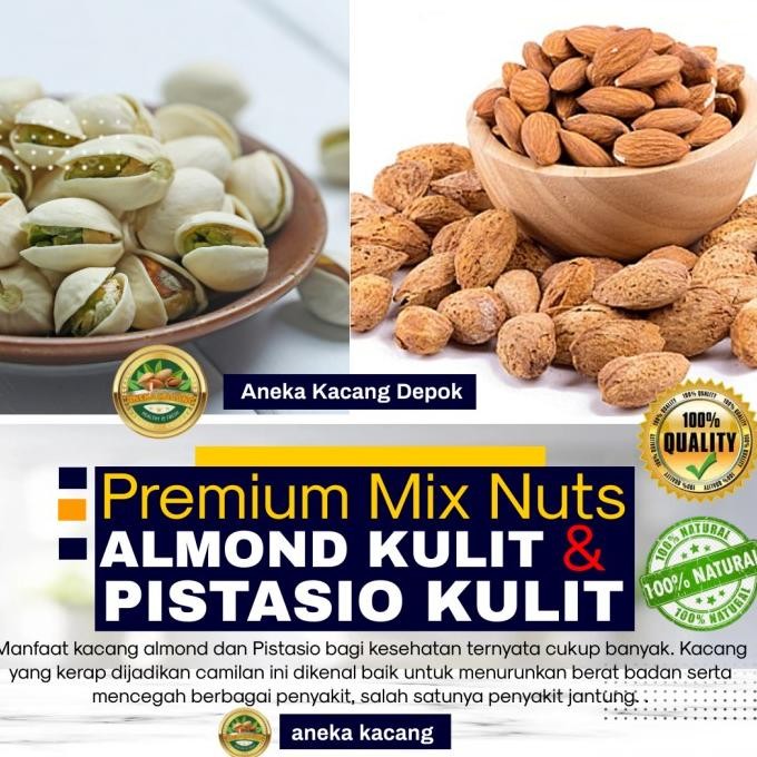 

premium mix nuts / trail mix/kacang mix /almond pistachio 500g termurah