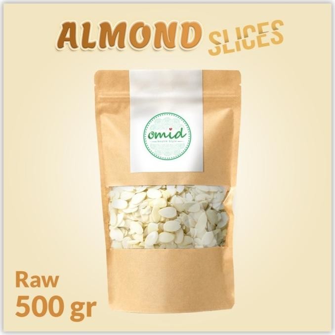 

raw almond sliced (kacang almond iris mentah) 500gr termurah