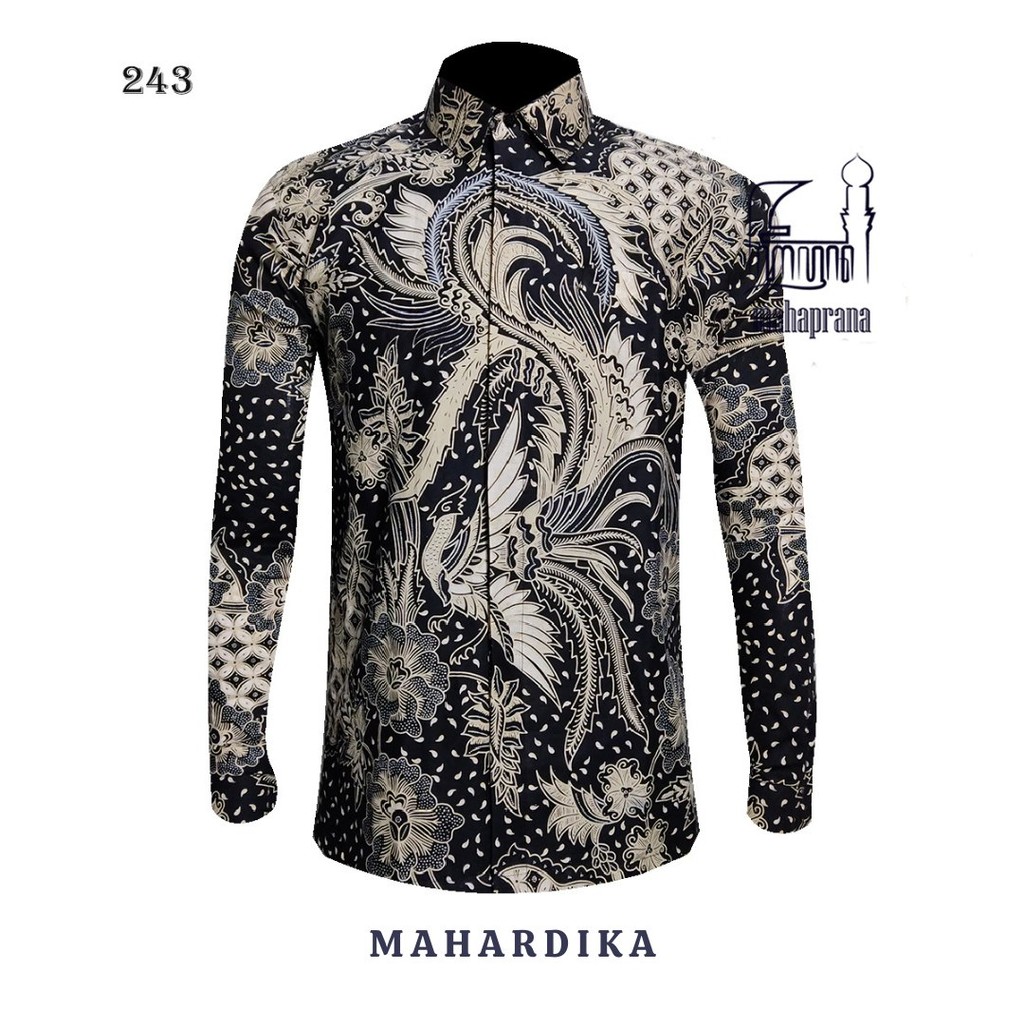 Batik Mahaprana Motif Mahardika Kemeja Batik Pria Lengan Panjang dan Pendek Slimfit Full Furing Prem