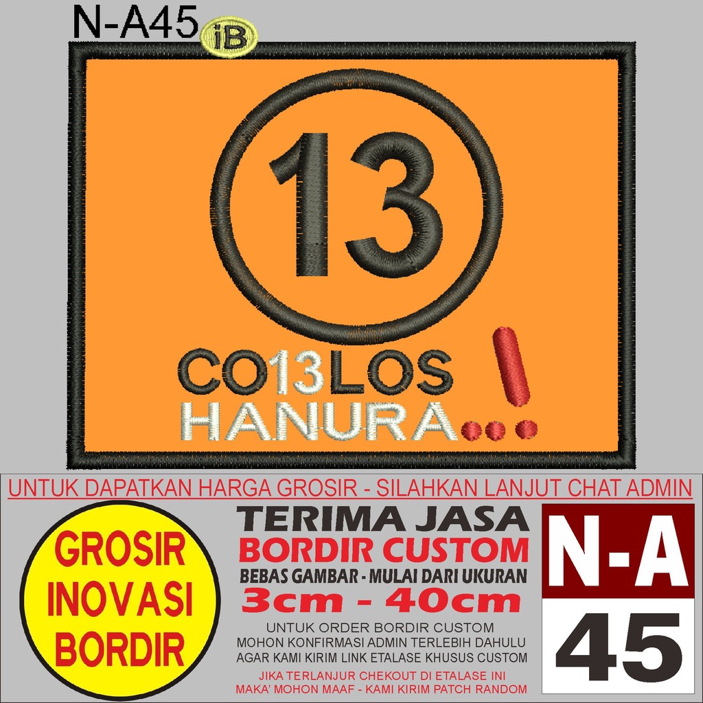 PATCH BORDIR LOGO N-A45 CO13LOS HANURA - GIB REVIEW/TESTIMONI