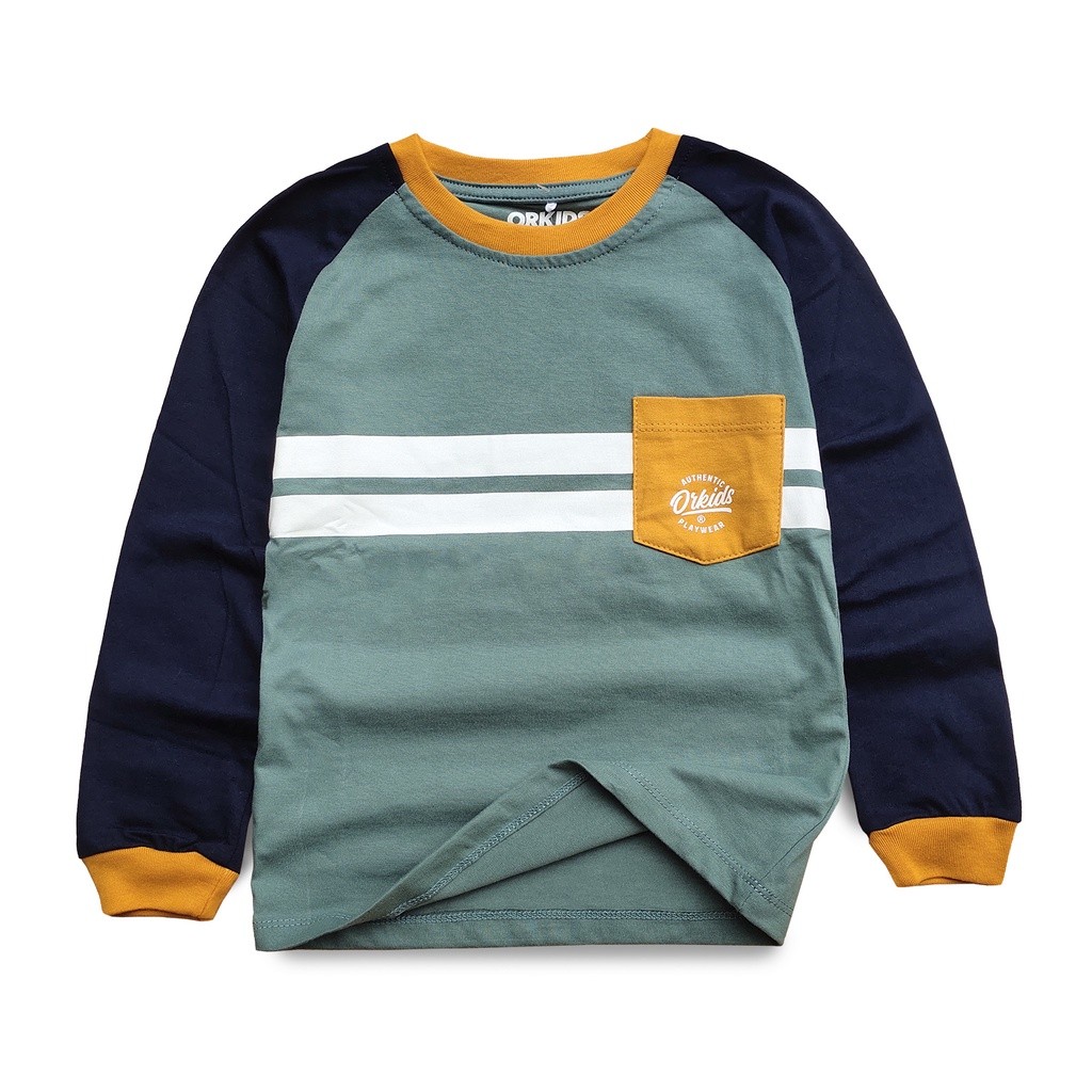 Baju Panjang Anak Laki Laki Kaos Lengan Panjang Anak Cowok Flynk Cream Yellow