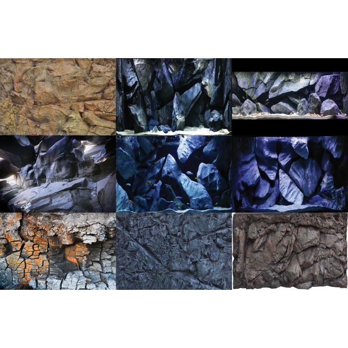 TERLARIS sticker background aquarium batu