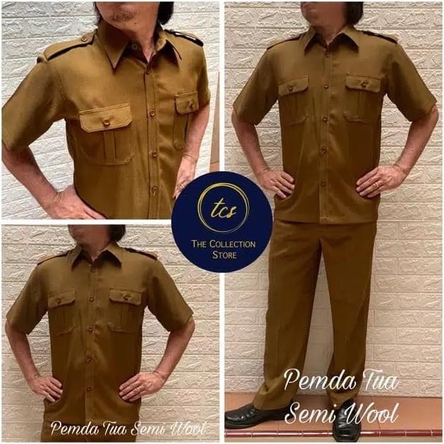 Seragam Setelan Semi Wool Pemda PNS, Safari Pemda Pria, baju seragam MS