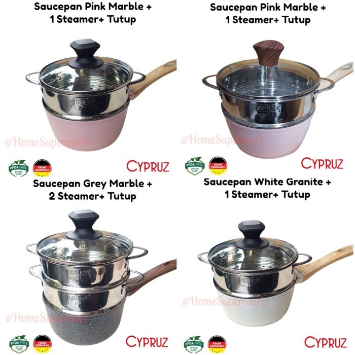 PROMO Cypruz Set Steamer Mpasi Marble Saucepan Set Baby Gift Kukus Klakat