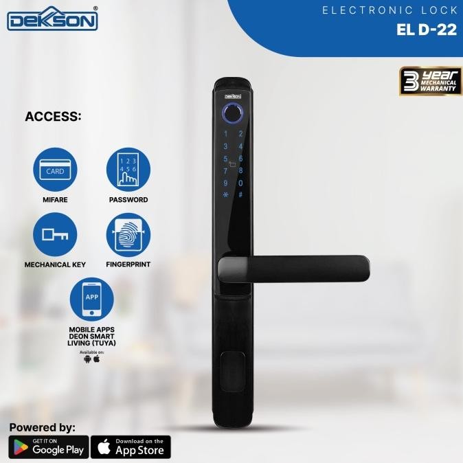 Dekkson Smart Door Digital Lock Kunci Pintu Handle EL D22 BLACK