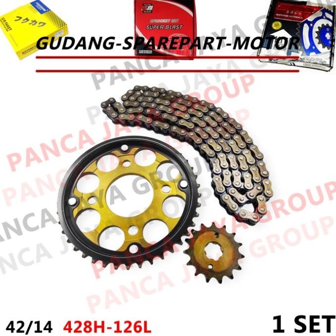 Gear Set Baja Depan Belakang Rantai Viar Cross Cros X-150-200 Cc Original