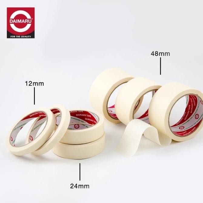 

Terlaris Daimaru Masking Lakban Kertas / Solasi 1 Inch 24Mm X 21M - 60 Pcs Ready Stok
