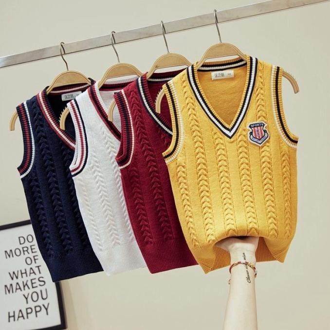 IMPORT KIDS KNIT VEST WINTER OUTFIT KOREAN STYLE ROMPI RAJUT ANAK Termurah