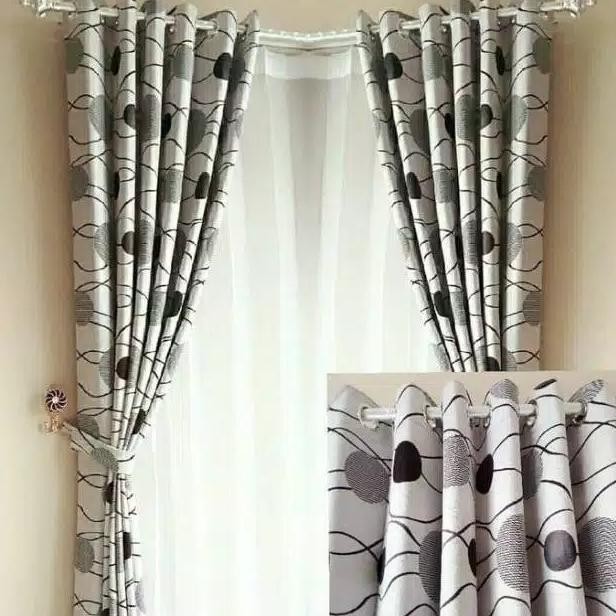 Gorden Hordeng Blackout Acacia Motip Depan Blakang