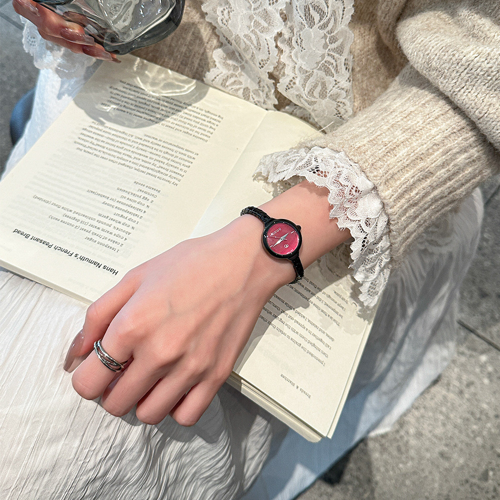GUOU New Fashion Simple Women's Watch Exquisite Small Light Luxury Elegant Wristwatch