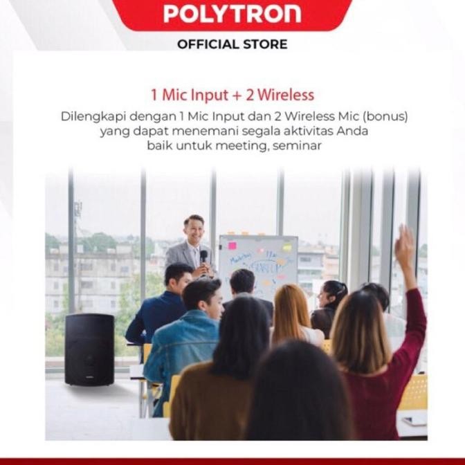 Speaker Karaoke 2 mic Wireless Polytron PASPRO 12F3 Speaker Portable Polytron PAS PRO 12F3 Terlaris