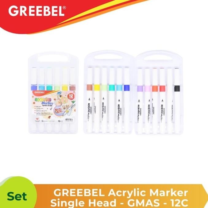

Greebel acrylic marker/spidol akrilik single head 12/18/24/36/48 warna Termurah