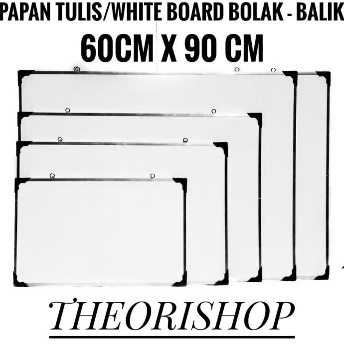 

white board/papan tulis 60x90 2 sisi spidol dan kapur whiteboard Termurah