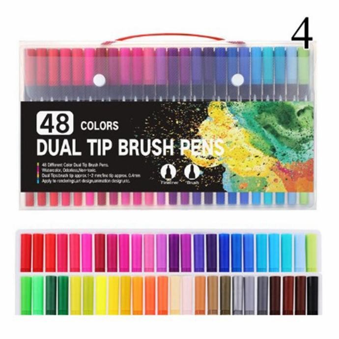 

Set Spidol Warna Dual Head Art Marker Watercolor 48 Warna Termurah
