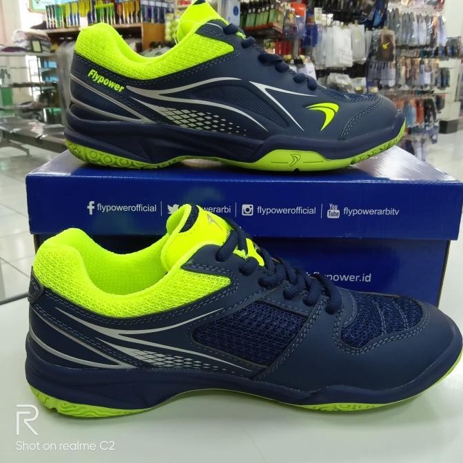 Sale Sepatu Sapatu Badminton Bulutangkis Anak Flypower Pawon 5 Navy Ori