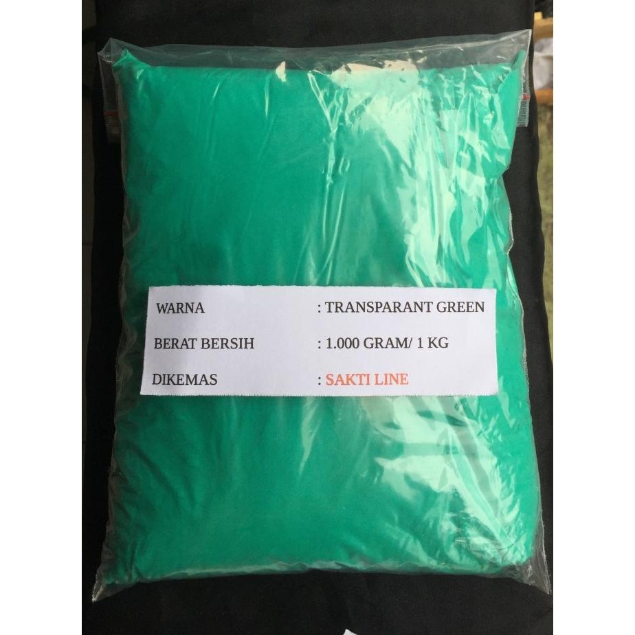 

BARU BUBUK POWDER COATING TRANSPARANT GREEN/ HIJAU - 1 KG