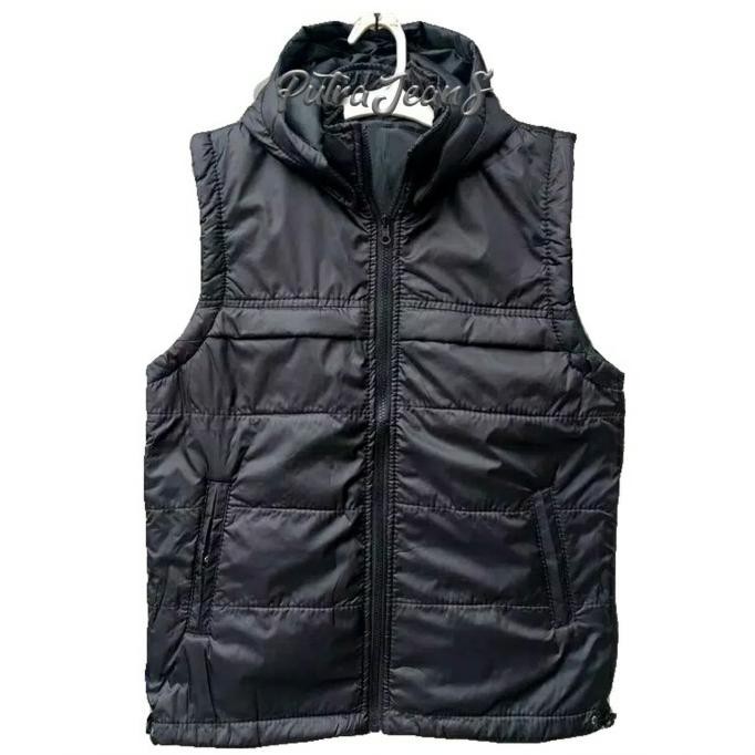 Rompi Parasut Hitam Vest Polos Pria Jaket Rompi Motor Anti air Nevy Termurah