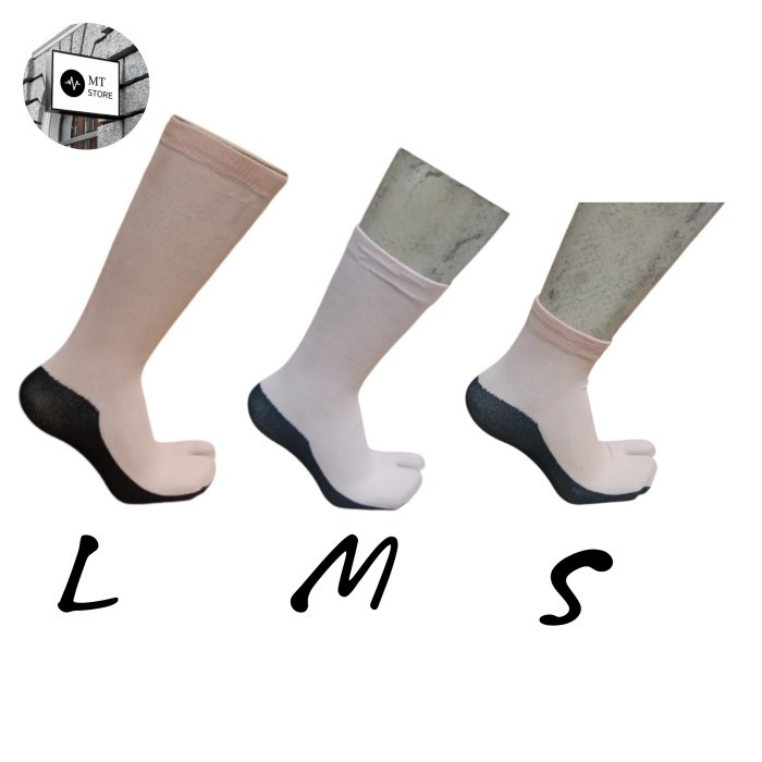 PRODUK TERBATAS kaos kaki jari wanita tebal /Kaos kaki jempol Cream telapak Hitam