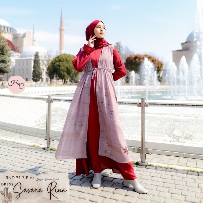 Murah Hijabwanitacantik - Savana Rina Dress Dress Pakaian Muslim Gamis Non COD