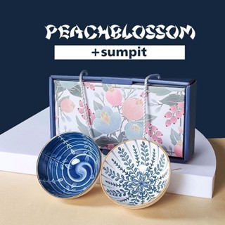 

BERAGAM [MANGKOK ISI 2 FREE SUMPIT/SPOON] - GOLDEN MANGKOK HAMPERS SET KERAMIK MANGKOK PARCEL