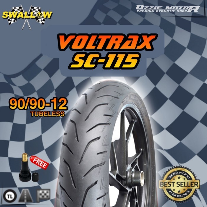 SWALLOW VOLTRAX SC-115 BAN TUBELESS RING 10 & 12 MOTOR LISTRIK / VESPA