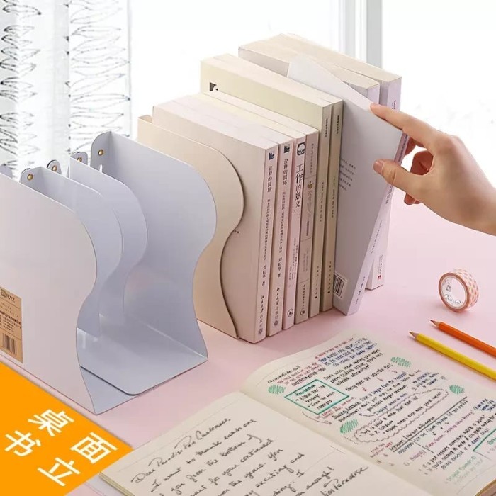 

TERBARU Triple W Adjustable Book Stand Holder Organizer Sandaran Pembatas Buku PROMO!