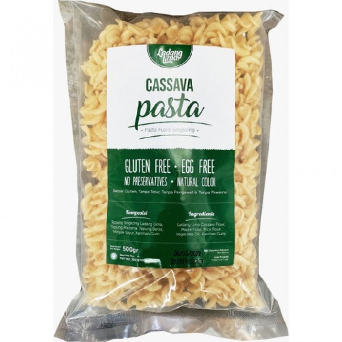 

TERLARIS! Cassava Pasta Fusili 500 gram Ladang Lima