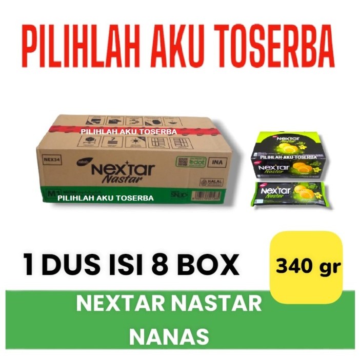 

Biskuit Nabati NEXTAR NASTAR Nanas - ( HARGA 1 DUS ISI 8 BOX )