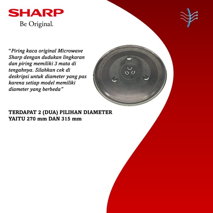 Piring Kaca Microwave Sharp (Rotating Plate Glass)