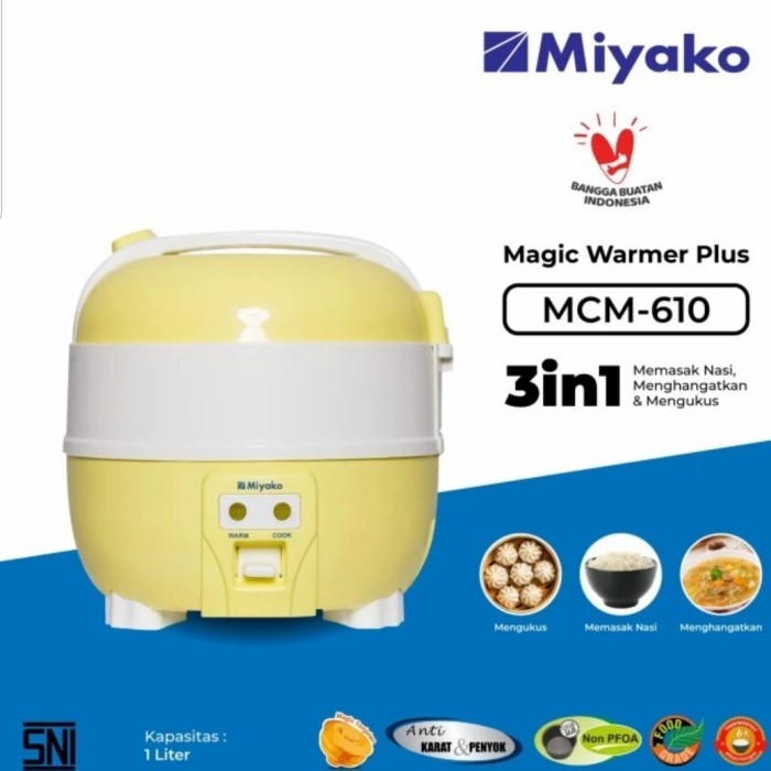 Miyako : Mcm610 Magic Com / Rice Cooker 3 In 1 1 Liter Mcm 610