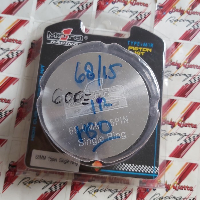 Piston Kit Seher Set Moto1 Moto 1 Racing 68 Pen 15 Mm Single S 1 Ring Barang Langka