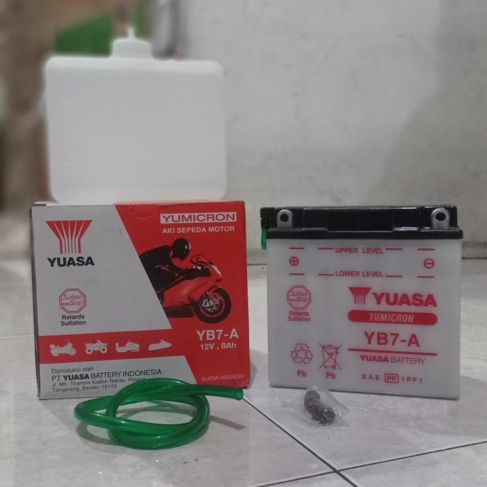 Accu Yuasa Yb7A 12V/6Ah Aki Basah Suzuki Thunder
