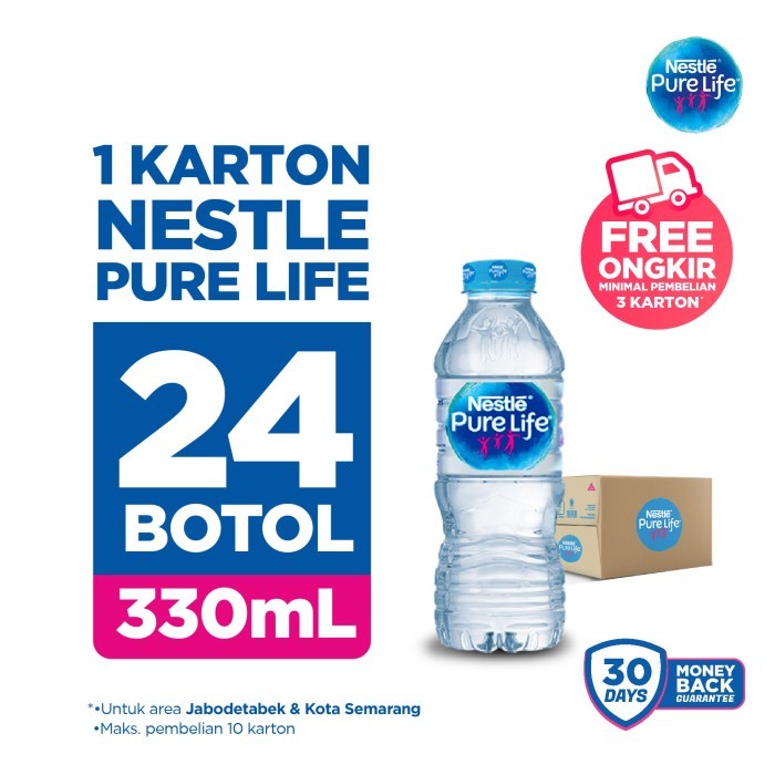 

1 DUS Air Minum Kemasan Botol Nestle Pure Life 330ml isi 24 Botol