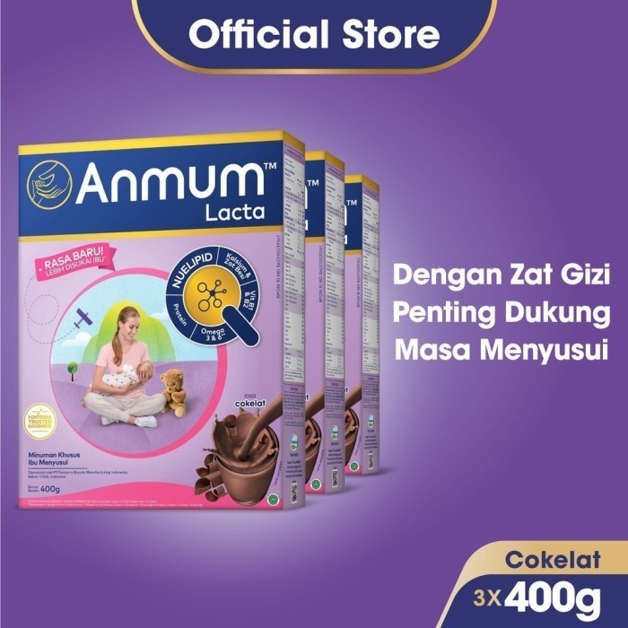 

TERLARIS TERLARIS TERLARIS ANMUM LACTA SUSU NUTRISI IBU MENYUSUI COKELAT 3 X 400G MURAH!!! MURAH