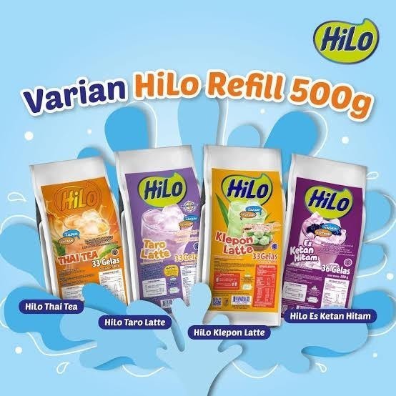 

TERLARIS TERLARIS TERLARIS HILO REFILL THAI TEA / TARO LATTE / ES KETAN HITAM / KLEPON LATTE 500GR