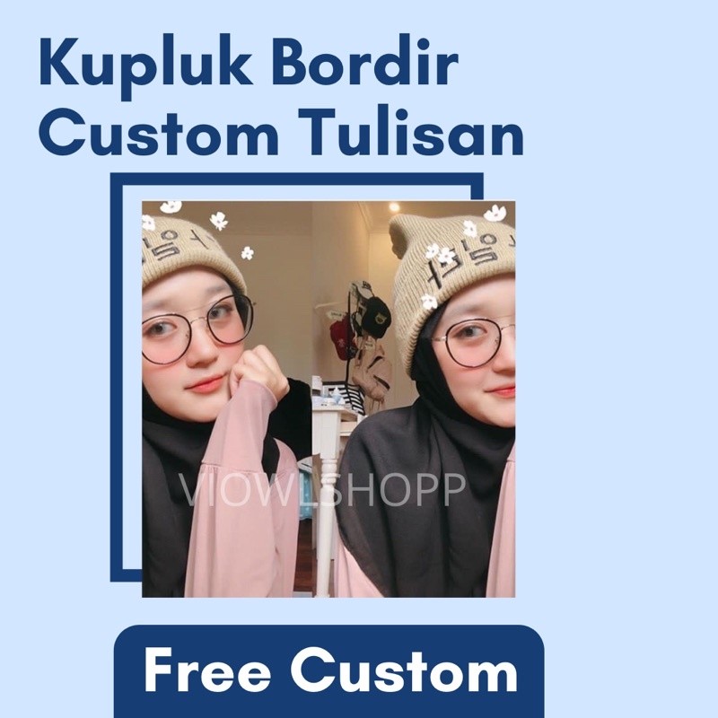 Uplu Topi Pria Wanita Rajut Dewaa Bordir Cutom Requet Nama Tulian Logo Orea Ua Ua